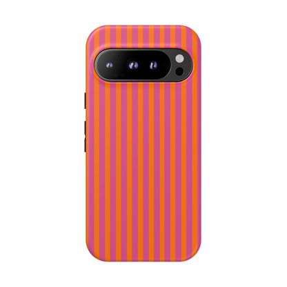 Orange Pink Striped Tough Phone Cases