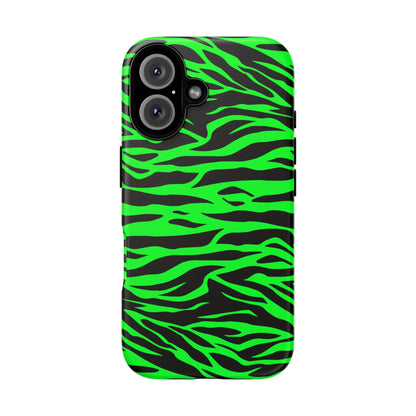 Green Wild Print Tiger Pattern Phone Case for iPhone, Galaxy S and Pixel Phones