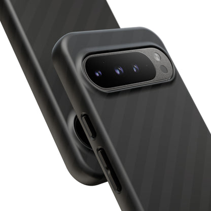 Phone Case, Black Diagonal Pattern Tough Gloss Finish Protective Cover, iPhone, Samsung, Google Pixel, Unique Geometric Design, Gift