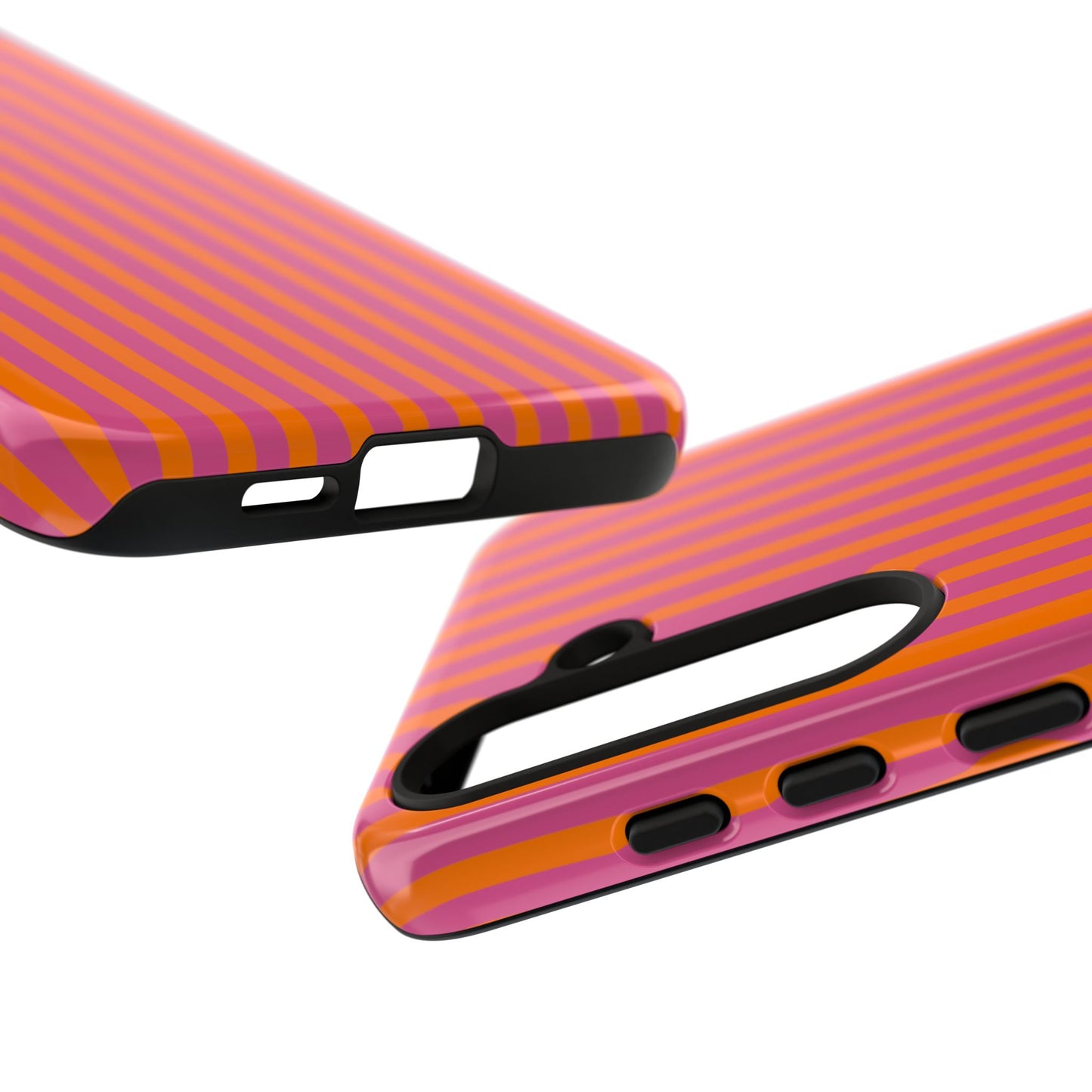 Orange Pink Striped Tough Phone Cases
