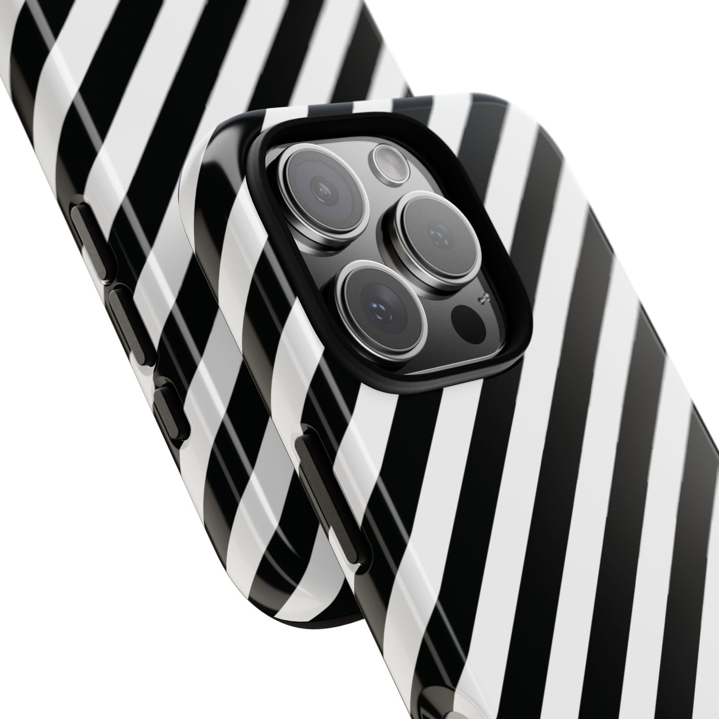 Black White Diagonal Phone Case Cover, Protective Sleek Cell Phone Case, Modern Smartphone, Stylish