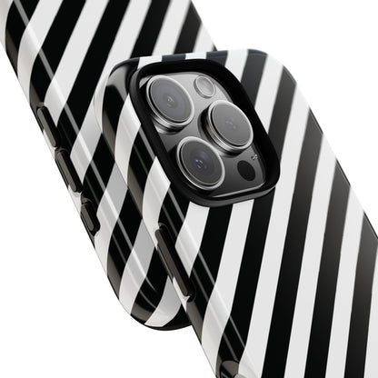 Black White Diagonal Phone Case Cover, Protective Sleek Cell Phone Case, Modern Smartphone, Stylish