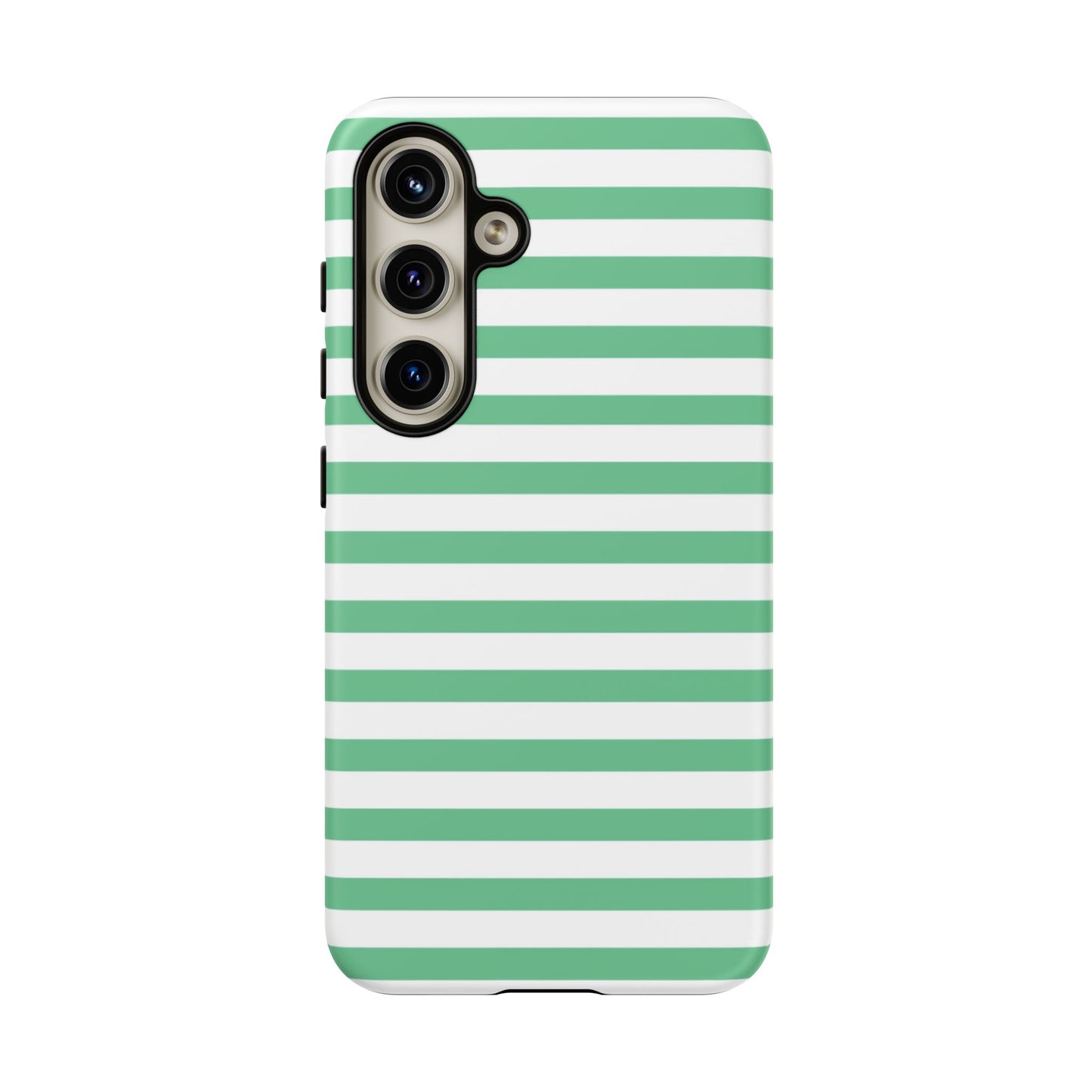 Mint Green Striped Phone Case | Horizontal Candy Stripe iPhone Cover