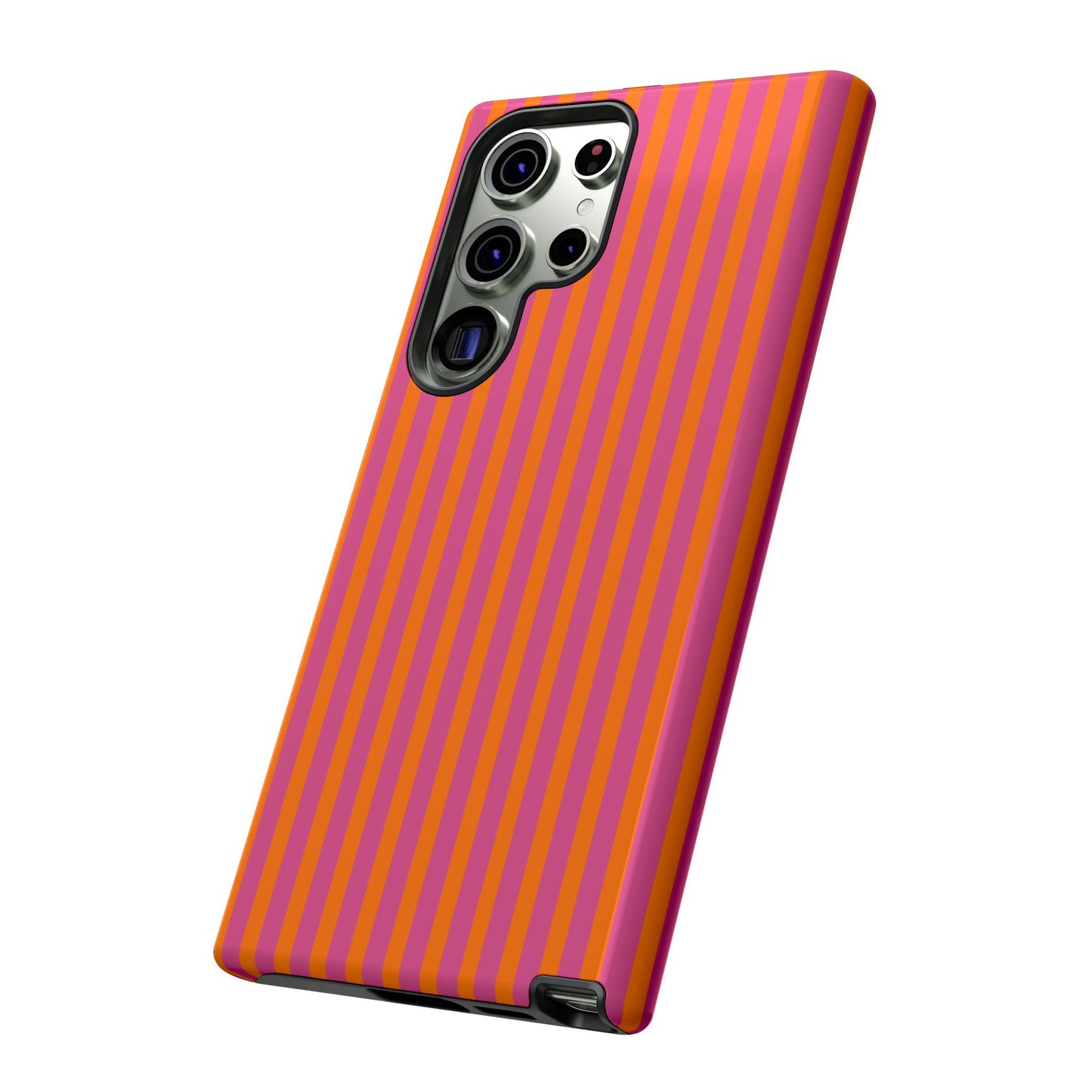Orange Pink Striped Tough Phone Cases