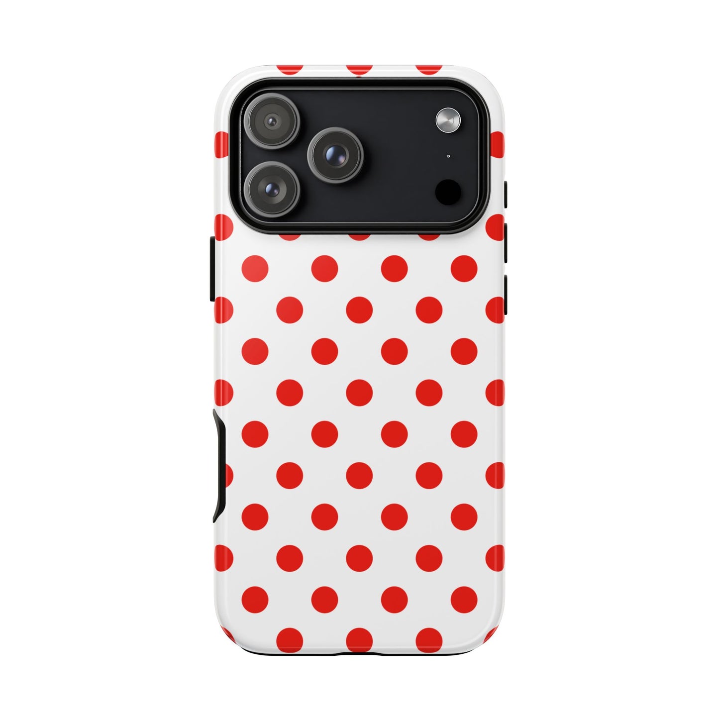 Red White Polka Dot Phone Case Cover for iPhone, Samsung, and Google Phones