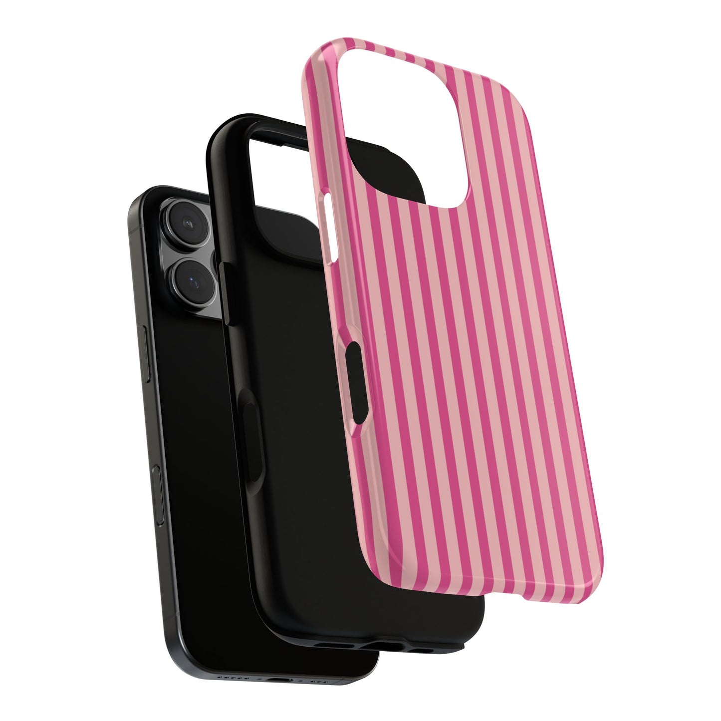 Pink Stripe Everyday Phone Case Cover, Protective Smartphone Cover, Trendy Accessories