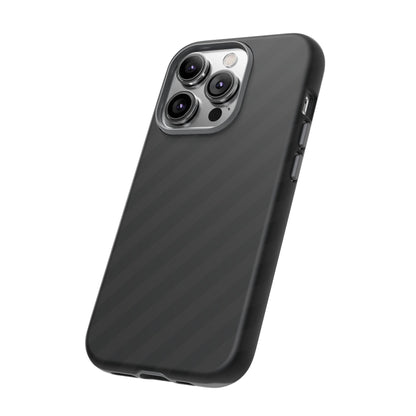 Phone Case, Black Diagonal Pattern Tough Gloss Finish Protective Cover, iPhone, Samsung, Google Pixel, Unique Geometric Design, Gift