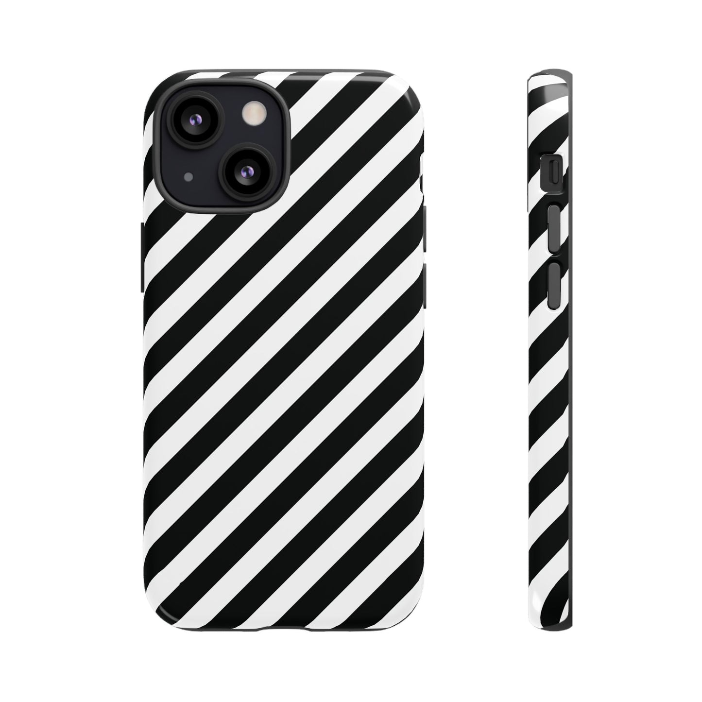 Black White Diagonal Phone Case Cover, Protective Sleek Cell Phone Case, Modern Smartphone, Stylish