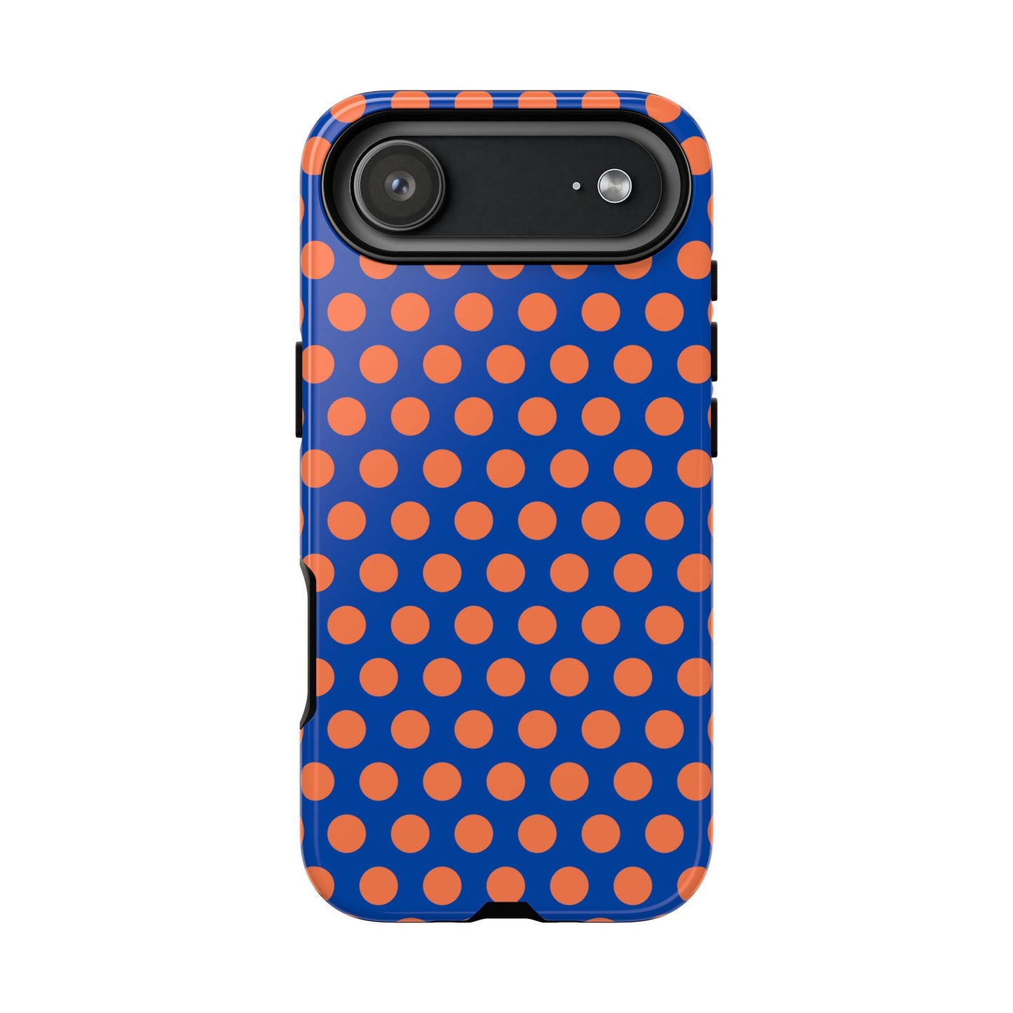 Blue & Coral Polka Dot Phone Case for iPhone, Samsung S, Google Pixel Phones