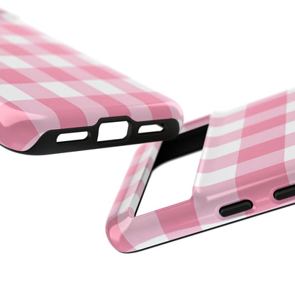 Pink Gingham Cute Phone Case Cover, for Fashion Lovers, Gift for Her, Stylish Tech Accessory, Perfect for Birthdays & Holidays