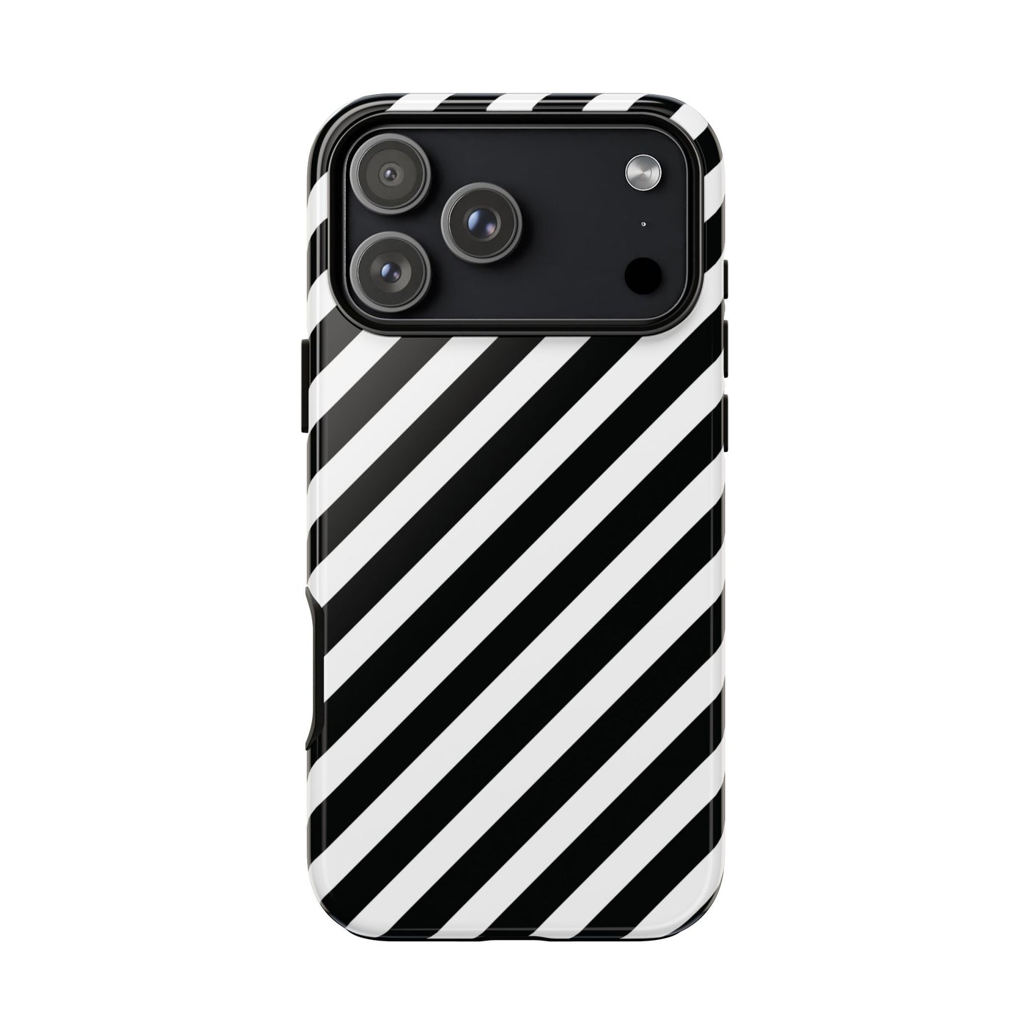 Black White Diagonal Phone Case Cover, Protective Sleek Cell Phone Case, Modern Smartphone, Stylish
