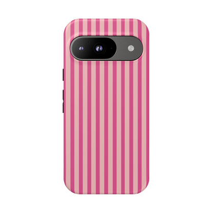 Pink Stripe Everyday Phone Case Cover, Protective Smartphone Cover, Trendy Accessories