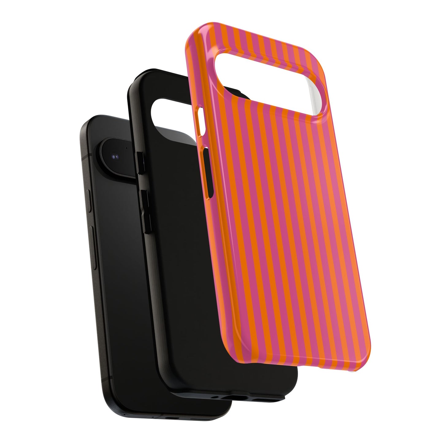 Orange Pink Striped Tough Phone Cases