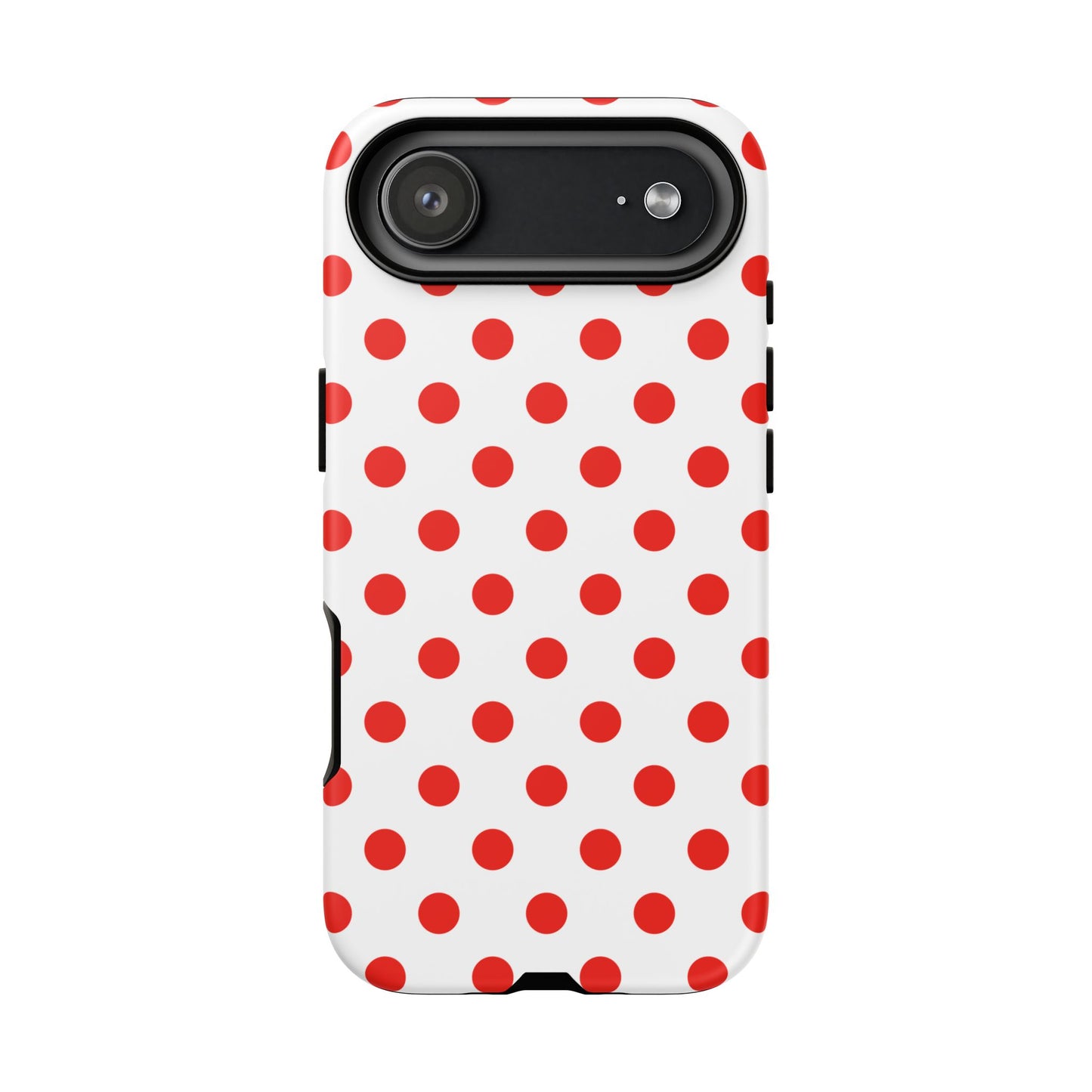 Red White Polka Dot Phone Case Cover for iPhone, Samsung, and Google Phones