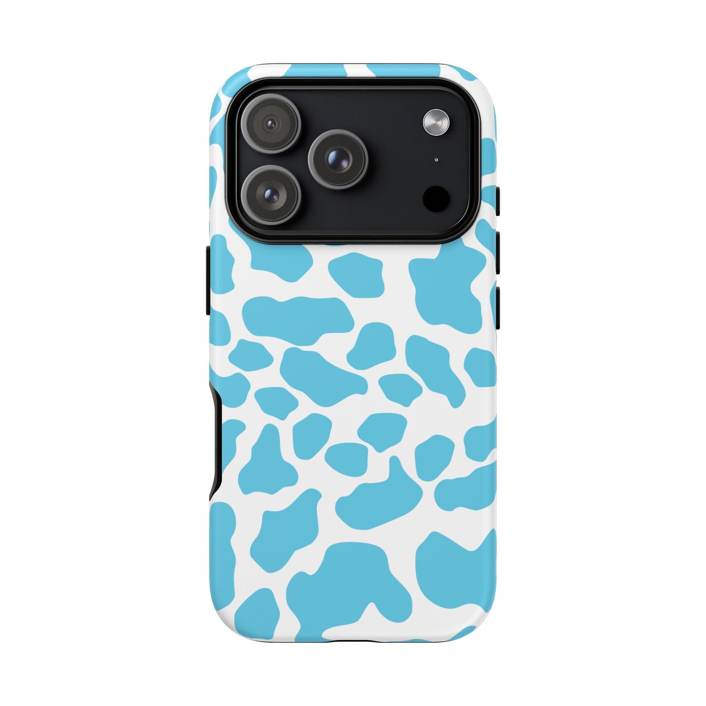 Blue White Cow Print Phone Case Cover