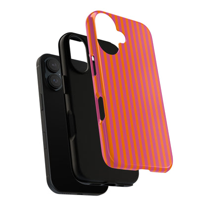 Orange Pink Striped Tough Phone Cases