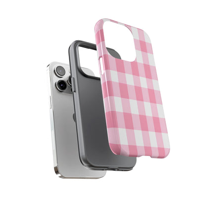 Pink Gingham Cute Phone Case Cover, for Fashion Lovers, Gift for Her, Stylish Tech Accessory, Perfect for Birthdays & Holidays