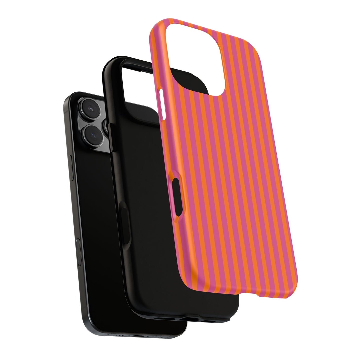 Orange Pink Striped Tough Phone Cases