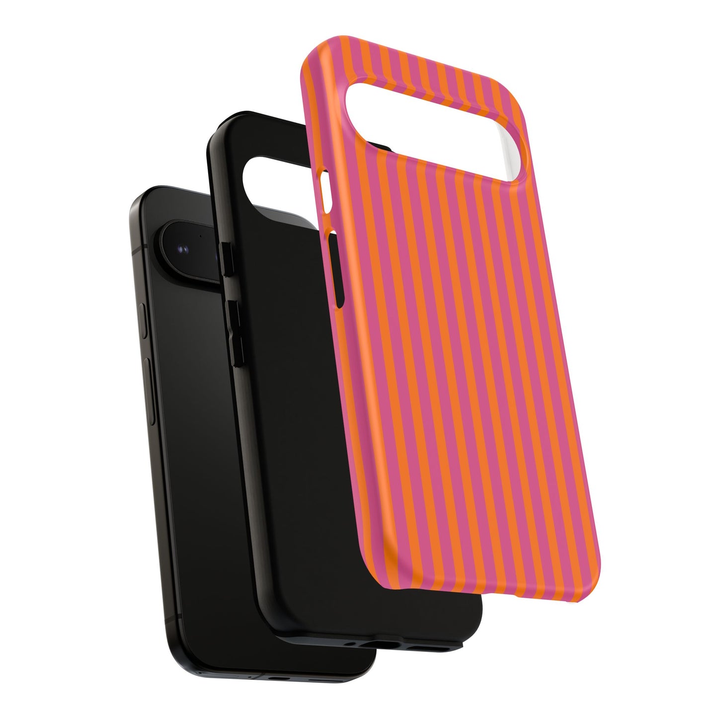 Orange Pink Striped Tough Phone Cases