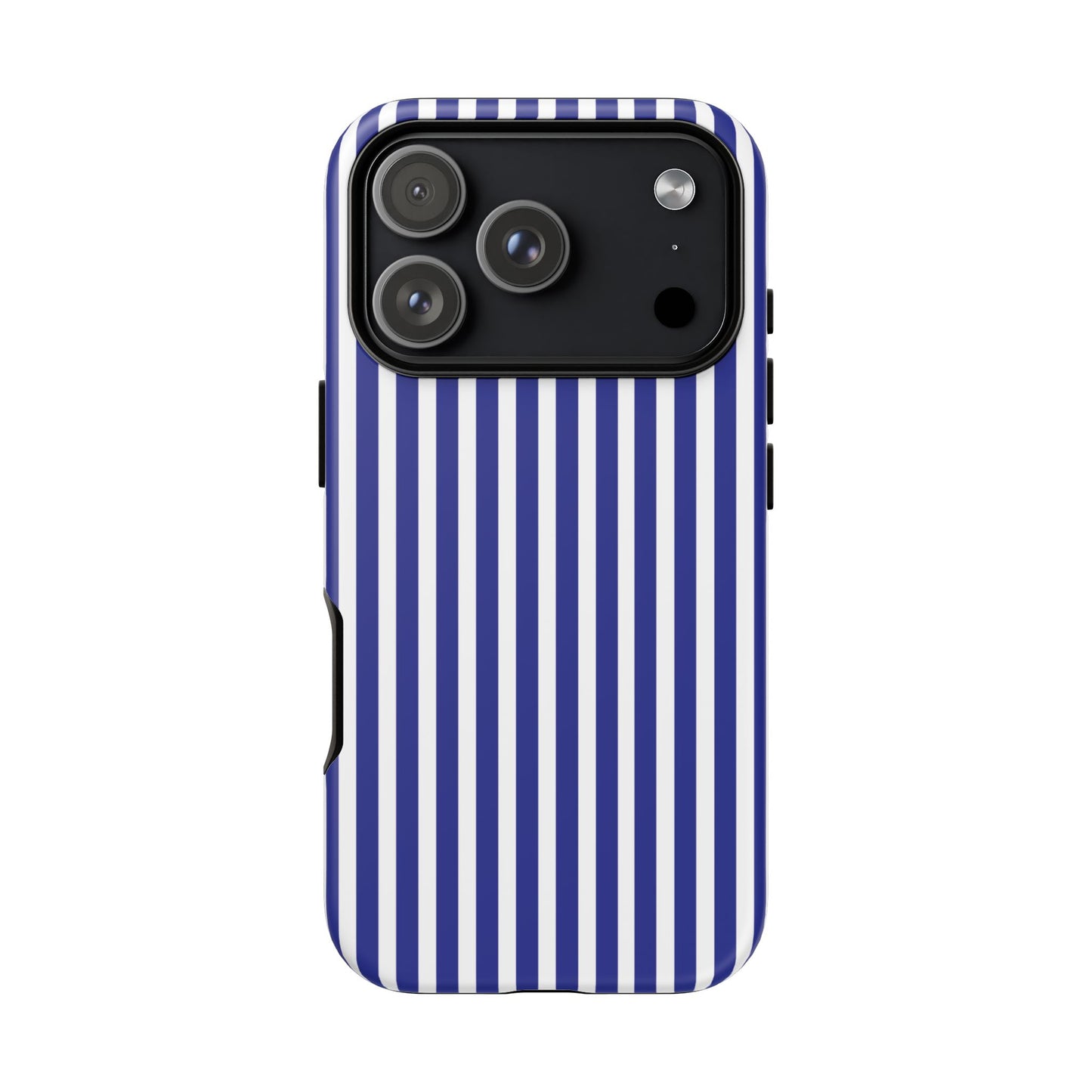 Phone Case, Blue White Striped Tough Case Cover, Protective Phone Cover, Hard Shell Phone Case, Phone Accessories, Phone Protector