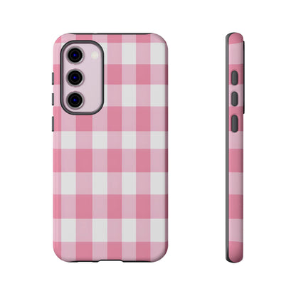 Pink Gingham Cute Phone Case Cover, for Fashion Lovers, Gift for Her, Stylish Tech Accessory, Perfect for Birthdays & Holidays