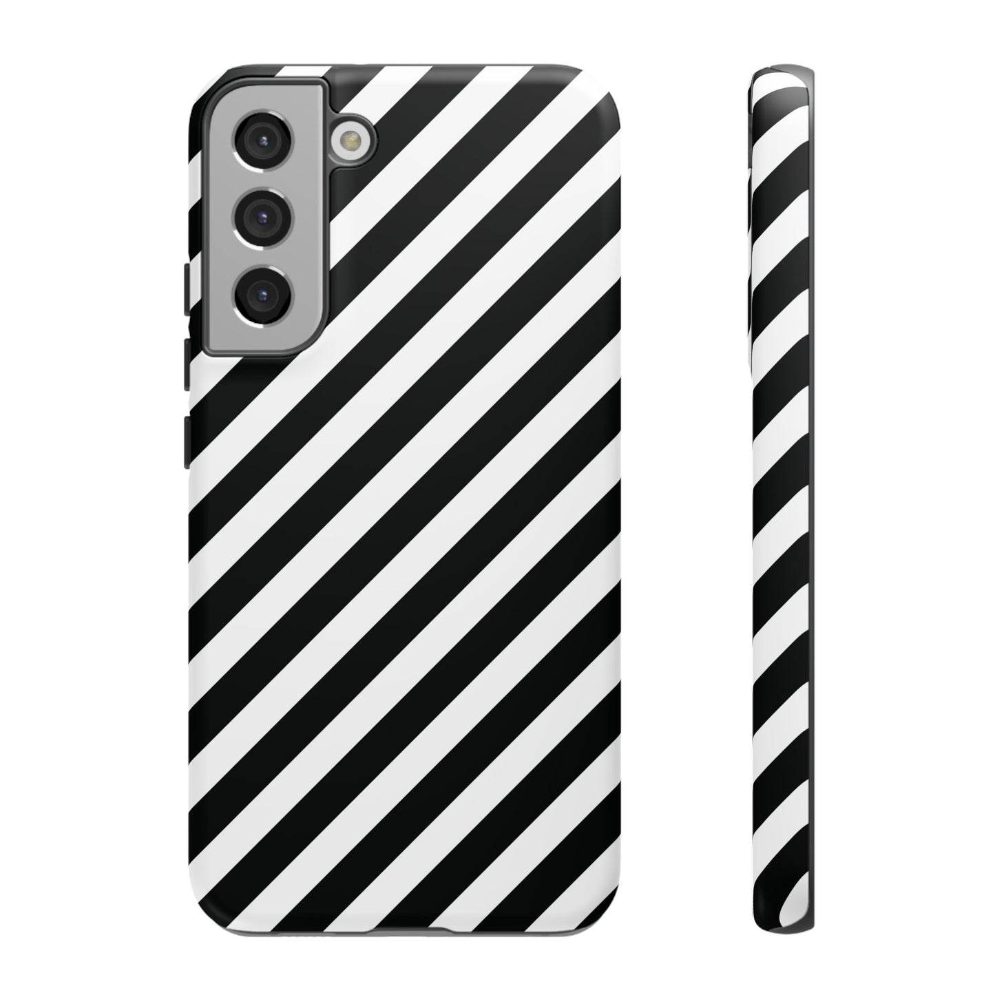 Black White Diagonal Phone Case Cover, Protective Sleek Cell Phone Case, Modern Smartphone, Stylish