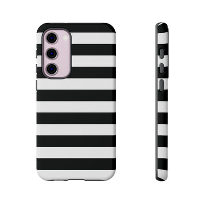 Black White Stripe  Phone Case for iPhone, Samsung S, Google Pixel Phones