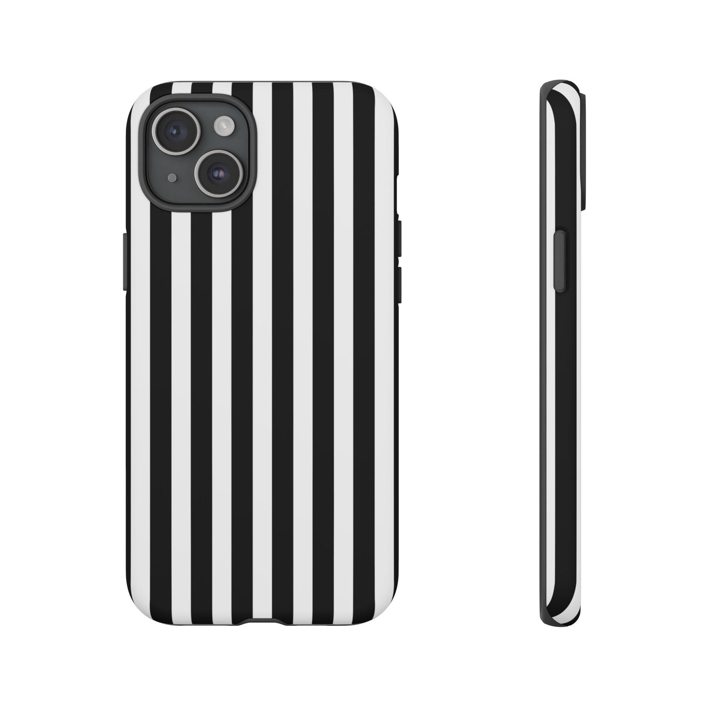 Black White Horizontal Stripe Phone Case Cover, iPhone, Samsung Galaxy S24, and Google Pixel Phones