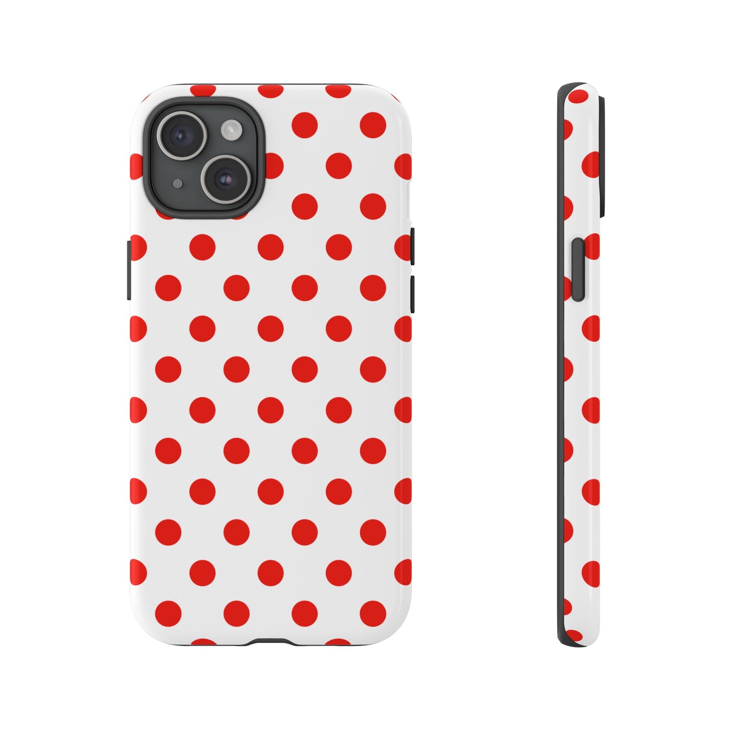Red White Polka Dot Phone Case Cover for iPhone, Samsung, and Google Phones