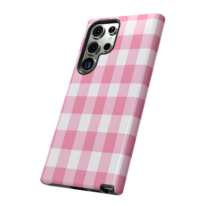 Pink Gingham Cute Phone Case Cover, for Fashion Lovers, Gift for Her, Stylish Tech Accessory, Perfect for Birthdays & Holidays