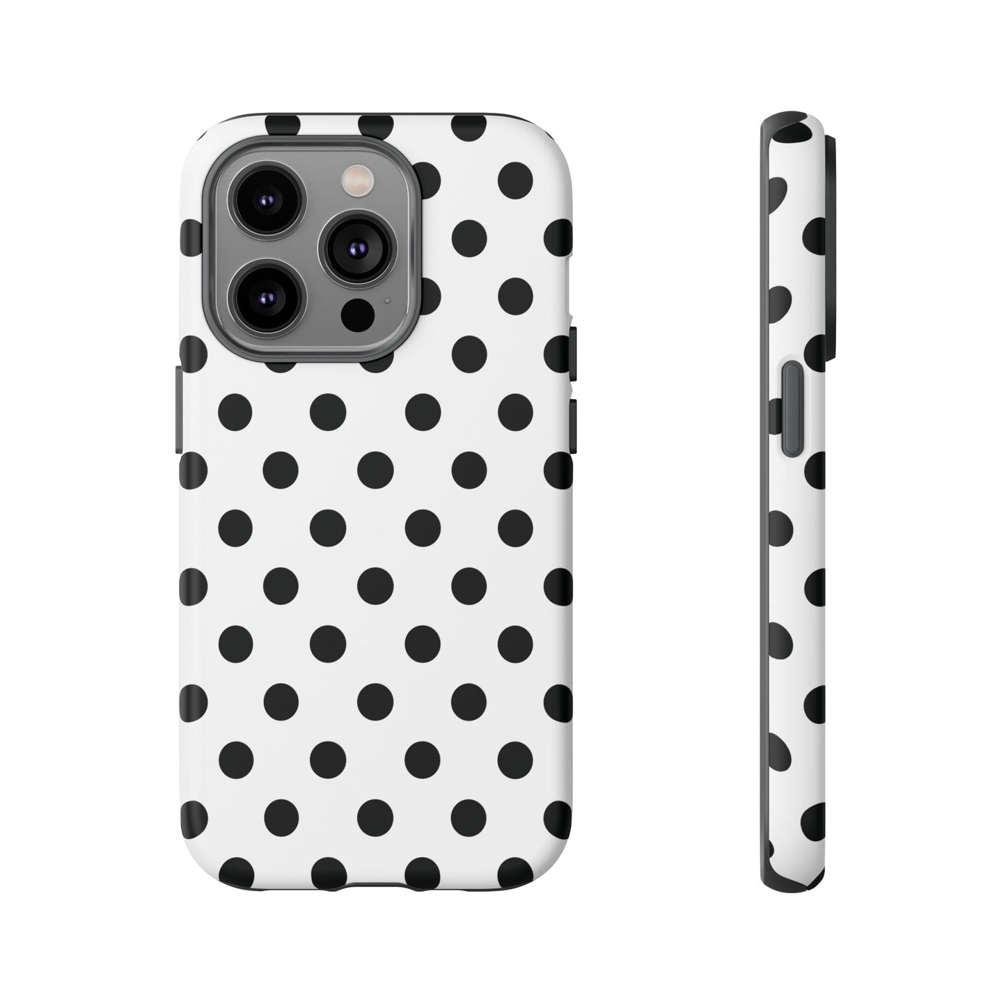 Black White Polka Dot Phone Case Cover  iPhone, Samsung Galaxy S25, Google Pixel 7