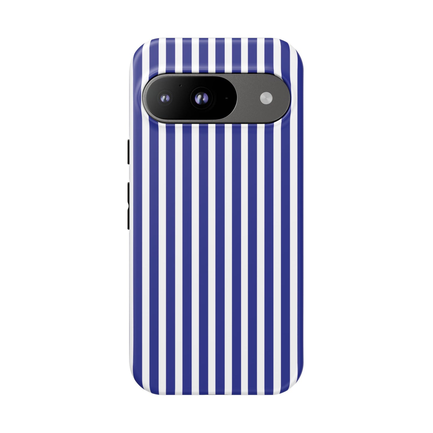 Phone Case, Blue White Striped Tough Case Cover, Protective Phone Cover, Hard Shell Phone Case, Phone Accessories, Phone Protector