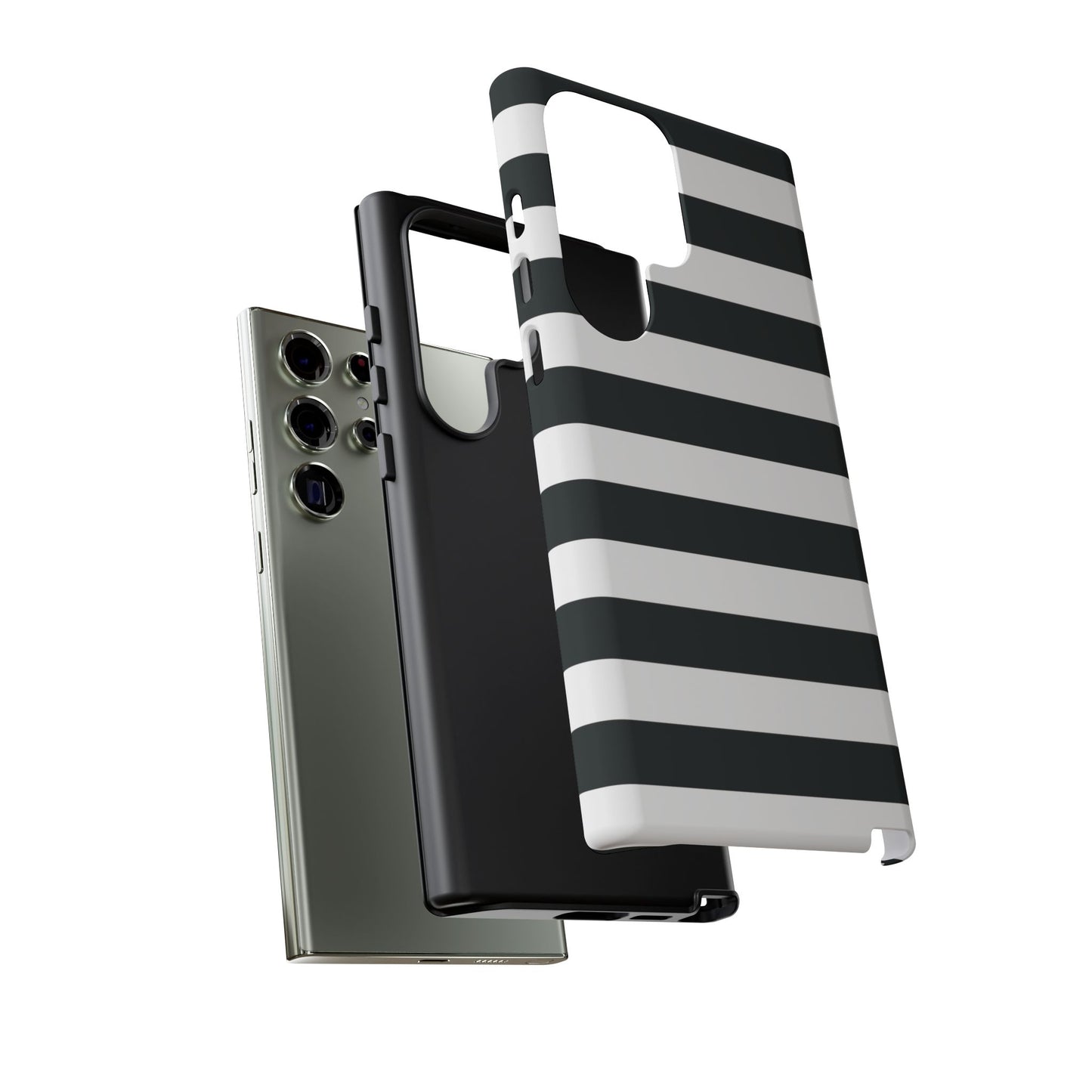 Black White Stripe  Phone Case for iPhone, Samsung S, Google Pixel Phones