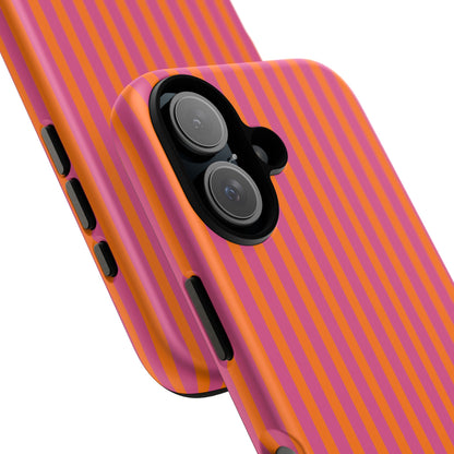 Orange Pink Striped Tough Phone Cases