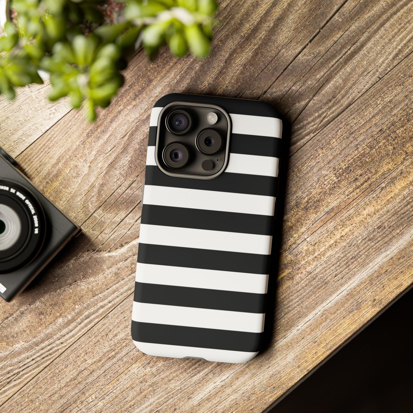 Black White Stripe  Phone Case for iPhone, Samsung S, Google Pixel Phones
