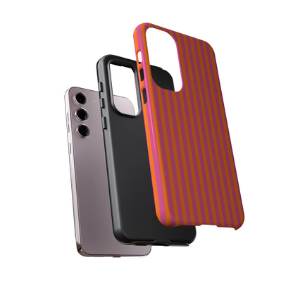 Orange Pink Striped Tough Phone Cases