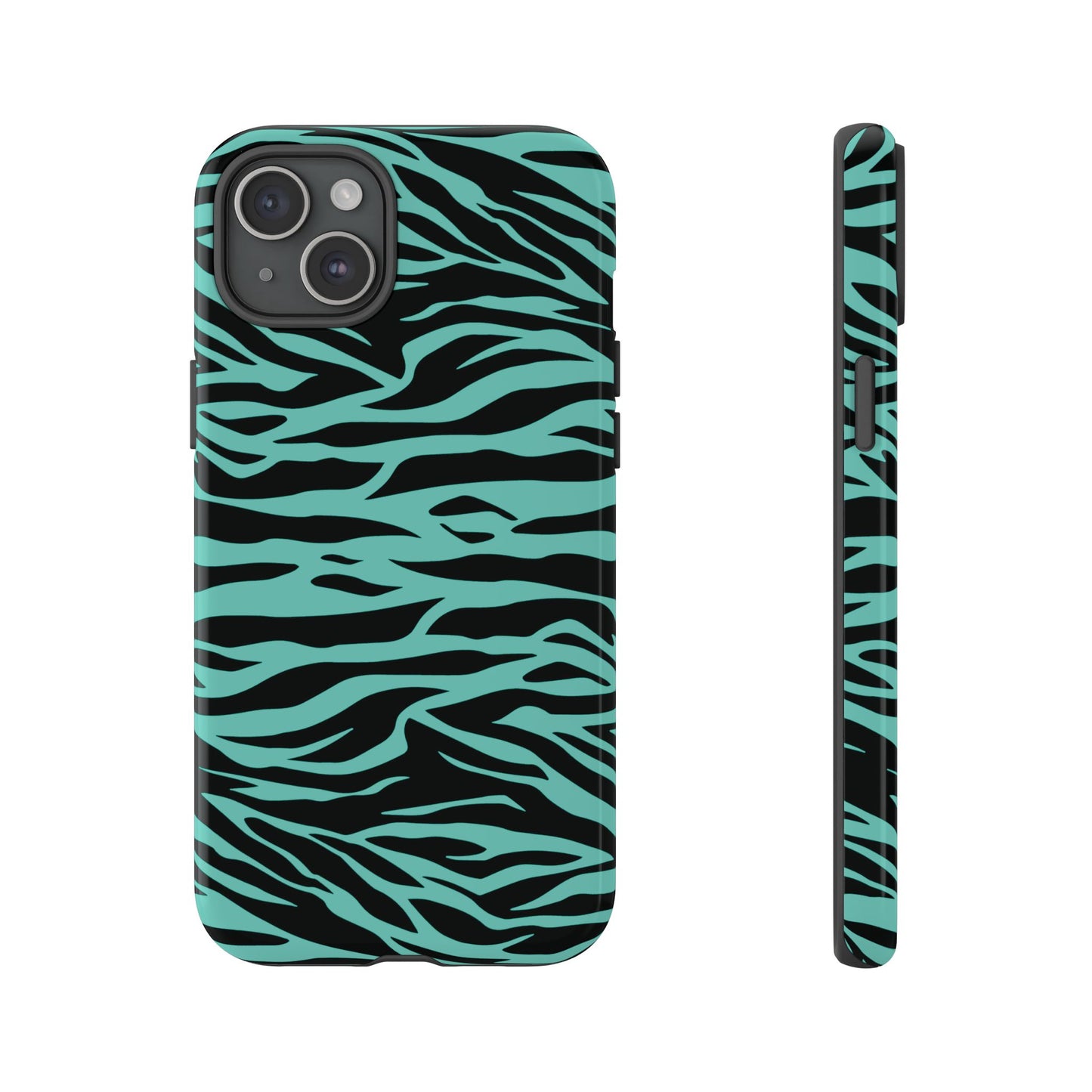 Cute Green Wild Tiger Print Pattern Phone Case for iPhone Galaxy S models and google pixel phones