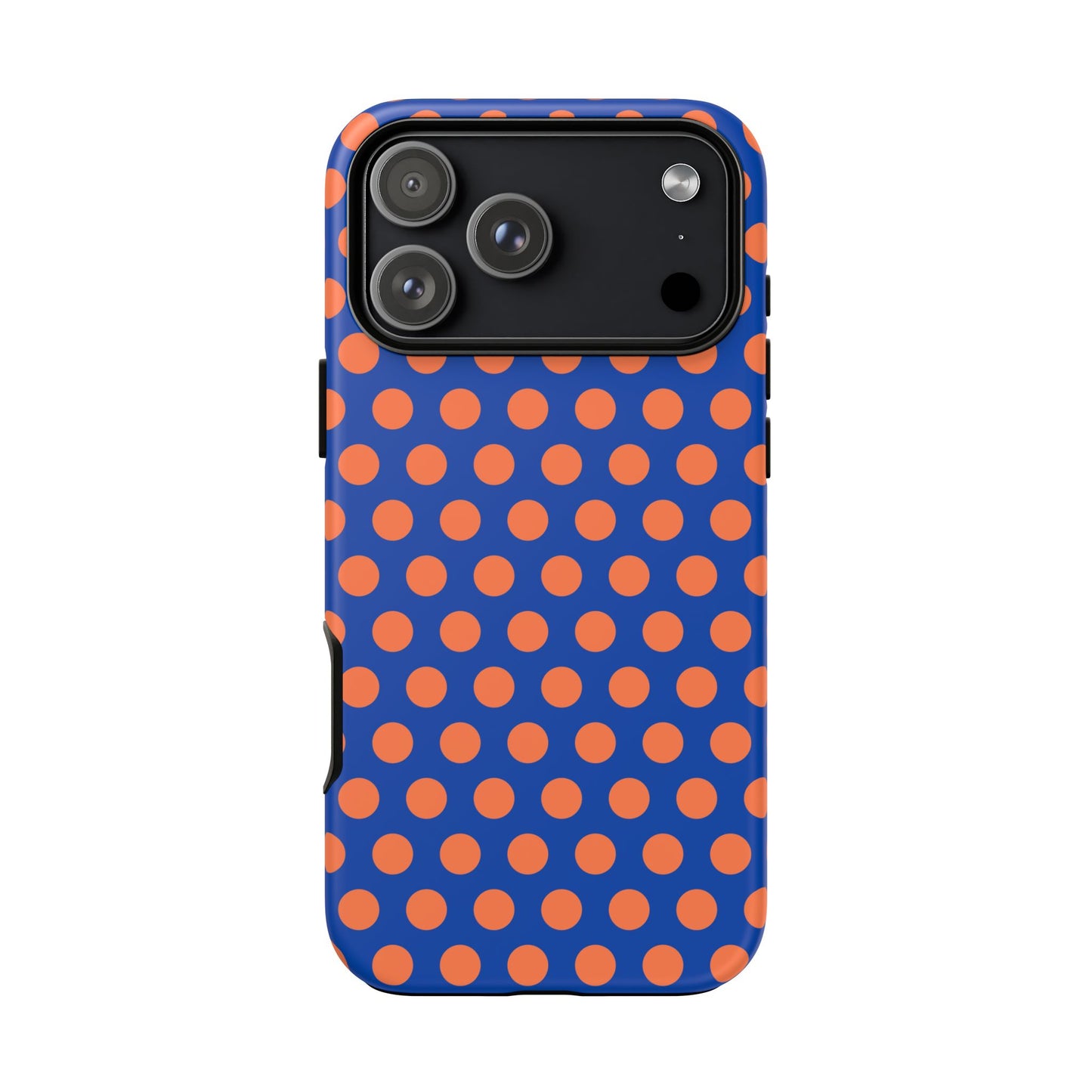 Blue & Coral Polka Dot Phone Case for iPhone, Samsung S, Google Pixel Phones