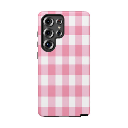 Pink Gingham Cute Phone Case Cover, for Fashion Lovers, Gift for Her, Stylish Tech Accessory, Perfect for Birthdays & Holidays