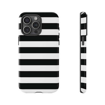 Black White Stripe  Phone Case for iPhone, Samsung S, Google Pixel Phones