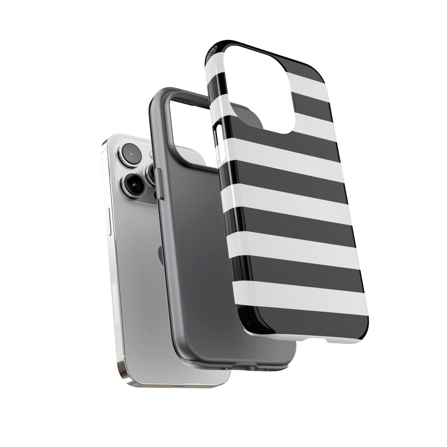 Black White Stripe  Phone Case for iPhone, Samsung S, Google Pixel Phones