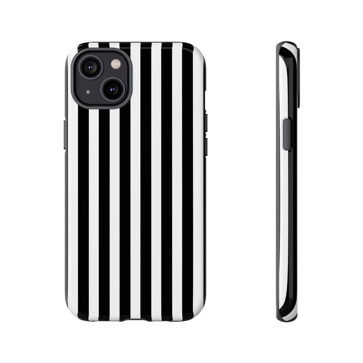 Black White Horizontal Stripe Phone Case Cover, iPhone, Samsung Galaxy S24, and Google Pixel Phones