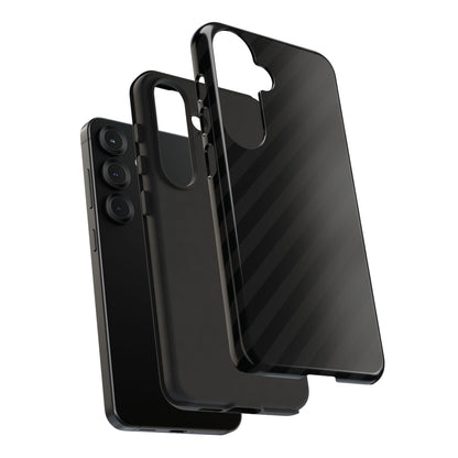 Phone Case, Black Diagonal Pattern Tough Gloss Finish Protective Cover, iPhone, Samsung, Google Pixel, Unique Geometric Design, Gift
