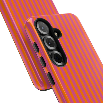 Orange Pink Striped Tough Phone Cases