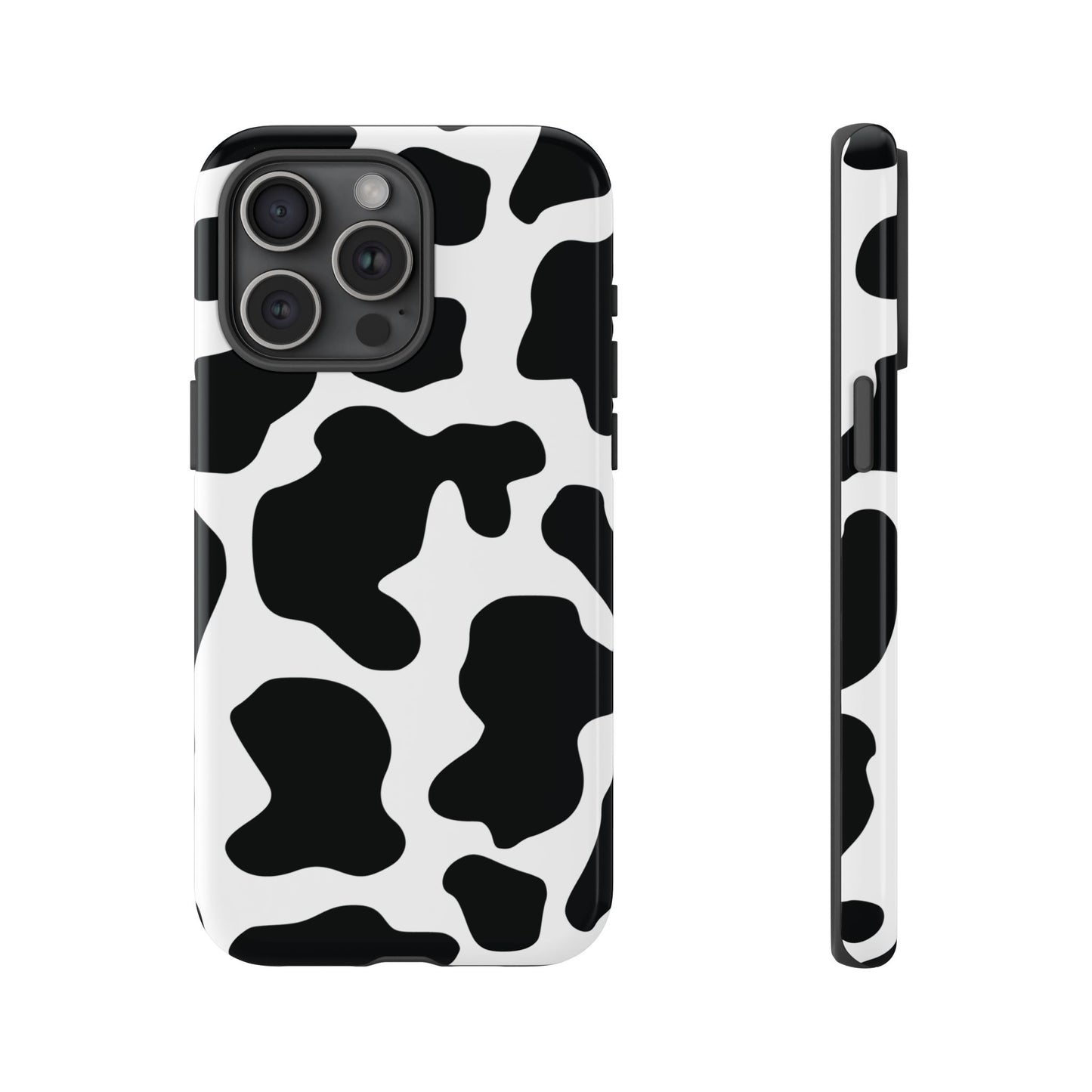 Black Cow Print Phone Case Cover for  iPhone, Samsung, Google Phones