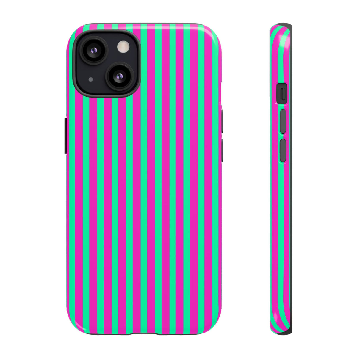 Green Pink Striped Phone Case Cover