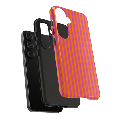 Orange Pink Striped Tough Phone Cases