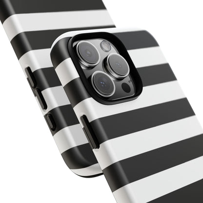 Black White Stripe  Phone Case for iPhone, Samsung S, Google Pixel Phones