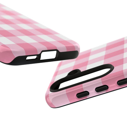 Pink Gingham Cute Phone Case Cover, for Fashion Lovers, Gift for Her, Stylish Tech Accessory, Perfect for Birthdays & Holidays