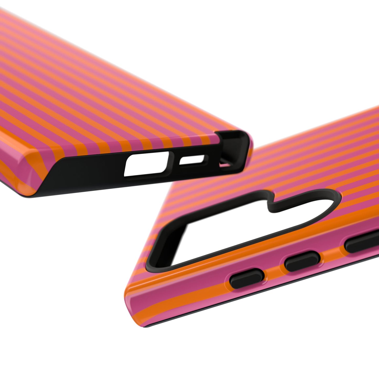 Orange Pink Striped Tough Phone Cases